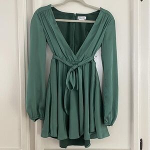 Lover + Friends Emerald V-Neck Dress
